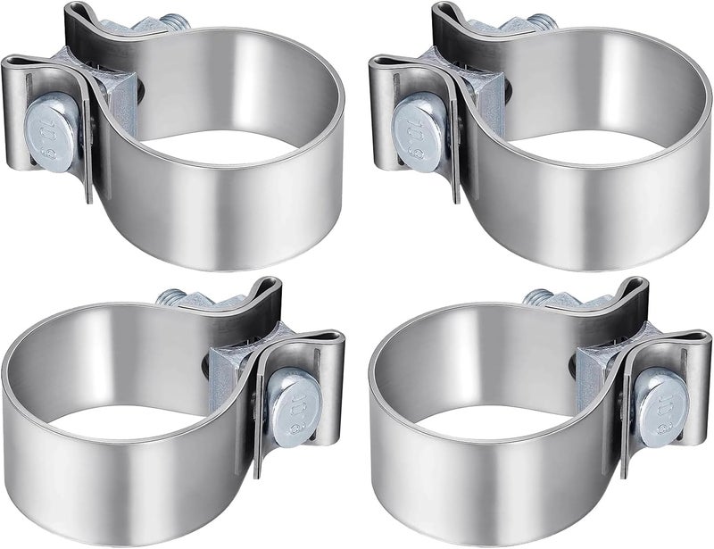 VPZMT 1.75 Inch Muffler Exhaust Clamp for Harley Davidson Touring/Street Glide/Electra Glide/Road King/Road Glide, Stainless Steel 304 (4 Pack) - Image 5